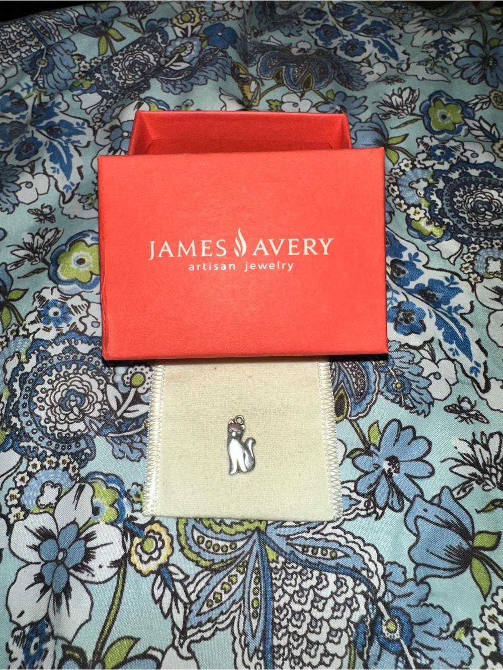 James Avery Silver Cat Charm